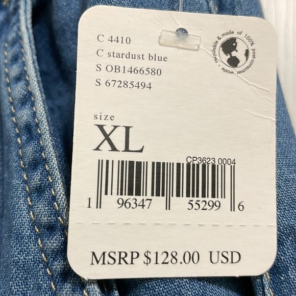 Free People 100% lightweight cotton denim pants size XL. NWT - Picture 4 of 8